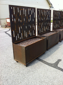 Modern Mobile Planter Box <b>Trellis</b> Powder Coated Corten Steel Planter Screen - Product Image 6