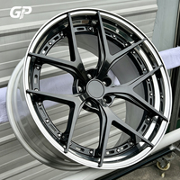 Juego de 2 Ruedas de Aleación de Aluminio Forjado, Acabado Negro Brillante, con Remaches Mecanizados, Borde Profundo, 18-22 Pulgadas, 5x120/5x114.3, para BMW F30 E90