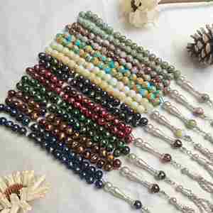Rosario Islámico con Cuentas Explosivas de Vidrio, Cuentas de Oración Musulmanas Tasbih de 10 mm, 33 Piezas, Pulsera Colorida, Regalo de Ramadán, Venta al por Mayor - Product Image 2