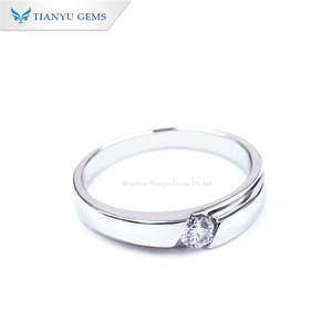 Anillo de Plata de Ley S925 Moderno y Elegante Tianyu para Hombre, con Circonita de 5 mm, Ideal para Ocasiones de Negocios y Casuales - Product Image 3