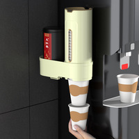 Dispenser gelas Dixie pasang dinding, dengan kotak penyimpanan pendingin air pemegang cangkir Dispenser
