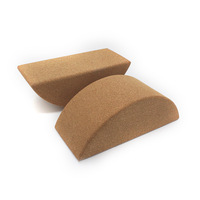 Bloque de Yoga de Corcho Minimalista Antideslizante, Duradero, de Alta Densidad, en Forma de Semicírculo, para Pilates Universal, Estiramiento Esencial, Forma de Luna
