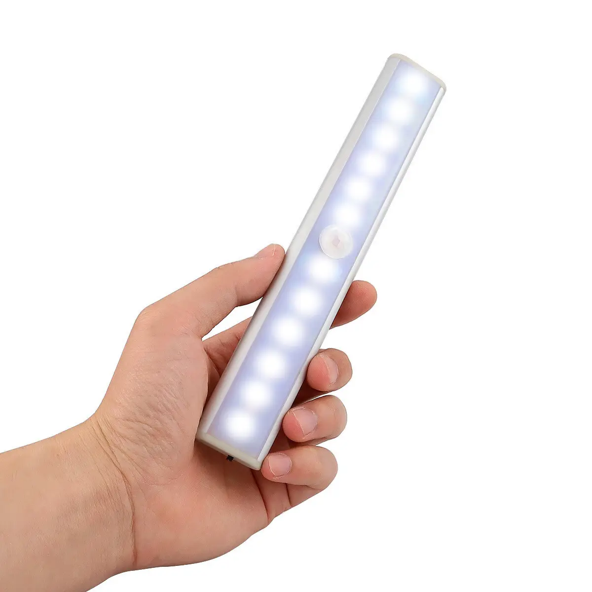 חיישן תנועת לילה אור מתוקים 10 LED ארון אורות נטענת אלחוטי קבינט תנועת גלאי קיר מנורה