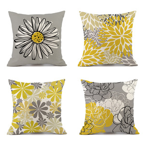 Taie d'oreiller carrée en polyester à fleurs géométriques Décoration intérieure Petite marguerite <span class=keywords><strong>Coussin</strong></span> de canapé - Product Image 4