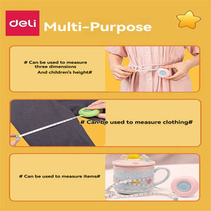 Nastro Deli TT102 misura 2 metri righello morbido domestico rosa 1 + verde 1 porta con te misurare l'altezza e misurare il mini - Product Image 6