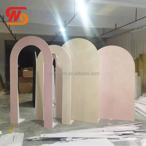 SMOOTH Romantic <b>Pink</b> Round Acrylic <b>Backdrop</b> Party Arch Pvc Background for Wedding - Product Image 2