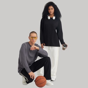 100% coton unisexe à manches longues 2024 Logo sur mesure 205G plaine lourde de haute qualité - Product Image 2