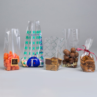 Sacs Alimentaires Carrés à Fond Bloc en Cellophane/BOPP/OPP Transparents Imprimés Personnalisés pour Bonbons/Pain/Aliments