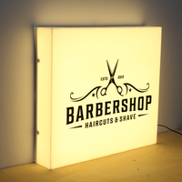 OEM ODM salon de coiffure publicité boîte à lumière panneau d'affichage rectangulaire acrylique signe Led Lightbox cadre de signalisation panneau extérieur