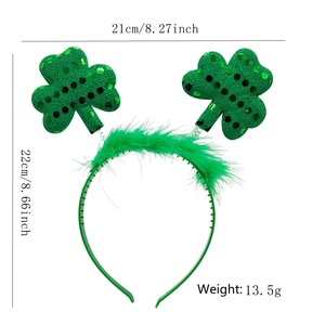 Diadema al por mayor de nueva llegada para el Día de San Patricio, lazo de trébol, aro para el pelo, accesorio verde para fiesta de carnaval - Product Image 6