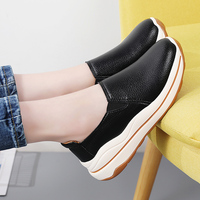 Chaussures de marche compensées authentiques de style coréen pour femmes, confortables, absorbant les chocs, semelle compensée, chaussures pour mamans