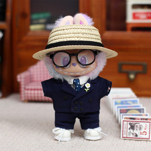 Universal Labubu Doll Clothes <b>Navy</b> Blue Suit Set With <b>Hat</b> For Generations 1 And 3 Kids Age 8 13 Years Unisex - Product Image 2