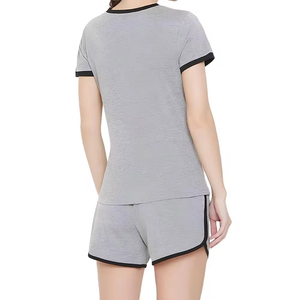 Conjunto de 2 Piezas para Mujer, Camiseta de Manga Corta con Estampado Tie Dye y Pantalones Cortos, Cuello Redondo, Casual, Transpirable, Primavera/Verano, Poliéster/Algodón, 280gsm - Product Image 6