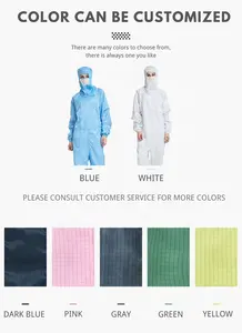 Esd Coveralls Wholesale New Style Cleanroom Jumpsuit Antistatic Suit ESD Lab Coverall