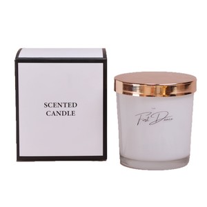 Scented <b>Candle</b> White Glass Cylinder Metal Lid Soy Wax 1 <b>Wick</b> Wedding Home Decoration Gift - Product Image 4
