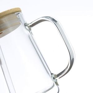 RTS 25 piezas/caja, 17 oz, vasos de vidrio transparente para sublimación, tazas para cerveza con asa, tapa de bambú, sin BPA, a prueba de fugas, reutilizables - Product Image 4