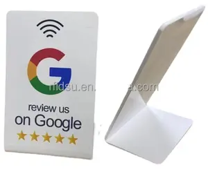 Ketuk untuk meninjau dudukan toko NFC berdiri kartu ulasan google nfc berdiri