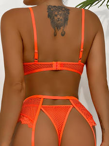 Conjunto de lencería erótica de malla para mujer, lencería Sexy + Liga + bragas, conjunto de lencería sensual, traje sexual, disfraces exóticos calientes - Product Image 6