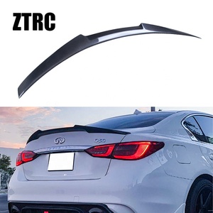 For Q50 Q50S Q50L M4 Style Real Carbon Fiber <b>Rear</b> <b>Spoiler</b> Trunk Wing 2013-2024 - Product Image 1