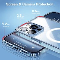 Étui de téléphone transparent en acrylique TPU écologique antichoc avec charge magnétique sans fil pour 13 14 Pro Max