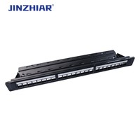 Harga pabrik 24-port 1u 19 "rak kecepatan tinggi Lan Cat7 Stp Panel Patch Modular Stp aksesori konektor terlindung untuk Data
