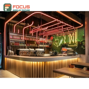 Premium Cafe Service Counter Tempered Glass Front Coffee Bag Display Area Storefront Service Counter - Product Image 6