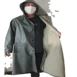 फैक्टरी कम कीमत हैवी ड्यूटी लंबे निविड़ अंधकार बारिश जैकेट वयस्कों के लिए पॉलिएस्टर लेपित पीवीसी बारिश कोट