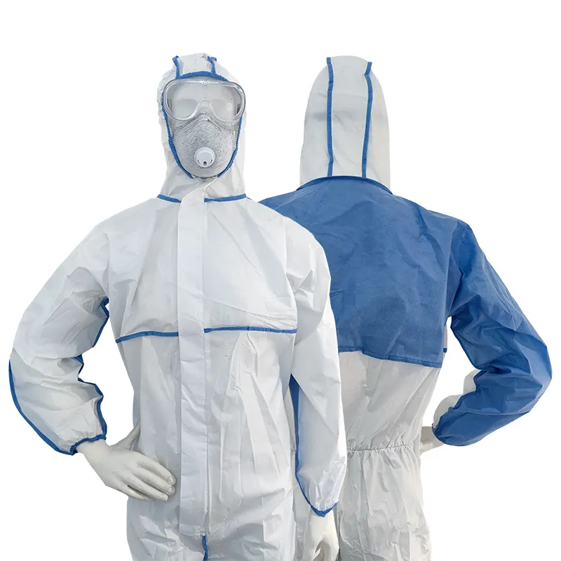 Tipo 4/5/6 SMS/Sf/PP/PE/Ropa protectora de seguridad desechable microporosa Overoles químicos industriales médicos