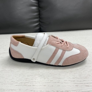 Zapatos Casuales de Mujer con Detalle de Rayas, Parte Superior de Mezcla de Tela PU, Suela de Goma Antideslizante, Mocasines Planos de Moda - Product Image 3