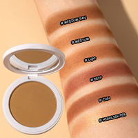 Palette de poudre bronzante pour le visage, 6 couleurs, maquillage végétalien lisse, marque privée, tenue plus longue, couverture complète, crème pressée, Contour, poudre bronzante