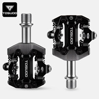 Pédales auto-bloquantes TOUSUOD en alliage d'aluminium double face pour système avec crampons pour vélos de montagne et de route