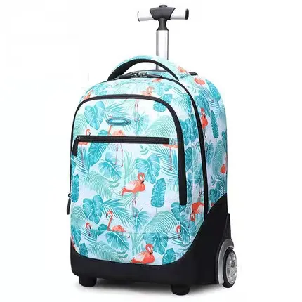 Aoking Digital Printed Fashion Mochilas 18.5 inch Kids Small Traveling Trolley Bag Backpack