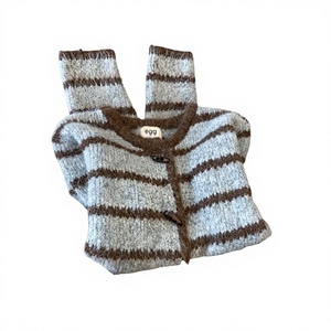 Cardigan en laine d'<span class=keywords><strong>alpaga</strong></span> douce à manches longues rayé <span class=keywords><strong>blanc</strong></span> Ah Korean Automne 2025 Nouveau <span class=keywords><strong>Pull</strong></span> Plus - Product Image 4