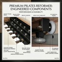 Reformer de Pilates de Madera de Arce con Media Torre para Uso Comercial en Estudio