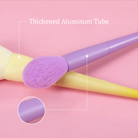 Ensemble de 17 pinceaux de maquillage professionnels de marque privée, logo personnalisé arc-en-ciel, vente en gros en Chine, avec pinceau à raser pour cheveux synthétiques