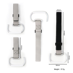Crochet de poussette en alliage d'aluminium léger avec sangle en cuir réglable, crochet organisateur créatif pour usage quotidien - Product Image 3