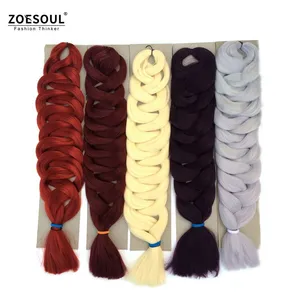 Zoesoul Yaki 82" 165g Jumbo Braiding Hair Extensions High Temperature Fiber Crochet Twist Braids for Black Women