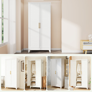 Armario Metálico Blanco de 2 Puertas, Armario de Almacenamiento de Acero Laminado en Frío de 71 Pulgadas de Alto para Dormitorio, Apartamento Pequeño, Dormitorio Universitario, Fácil de Montar - Product Image 5