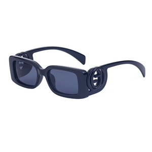 Lunettes de soleil tendance à monture carrée unisexe, monture noire en PC, protection UV400, classe 2, pare-soleil ZS-98048 - Product Image 5