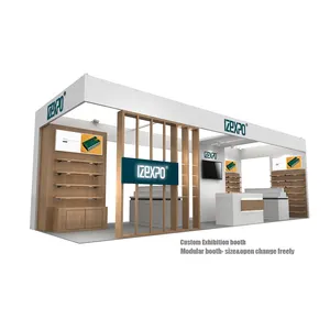 Custom Backdrop Wall TradeShow Booth Backdrop LightBox Easy Set Up Free Design Standing Eyewere Showcase Wooden Modular Booth