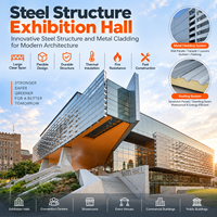 Bâtiment en structure acier sur mesure GloStar avec système de bardage métallique pour les expositions, les installations sportives, culturelles et publiques