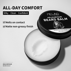 Bálsamo para barba OEM Helichrysum para hombres con manteca de karité, aceite de jojoba, fijación natural, suavizante, sin residuos blancos. - Product Image 4