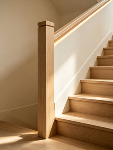 Poteau de balustrade en bois massif pour escalier moderne, accessoires de mobilier d'escalier - Product Image 4