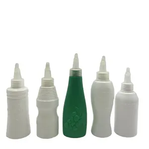 100ML HDPE PET פלסטיק ארוך דק קצה פלסטיק טפטפת בקבוק עם טוויסט למעלה כובע דבק פלסטיק בקבוק עם יורקר מחלק