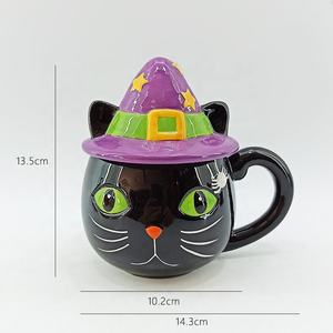 Tazza da Caffè in Ceramica a Forma di Mummia per Halloween, Tema Nightmare Before Christmas, Calderone per Pozione con Coperchio a Forma di Cappello da Strega - Product Image 3