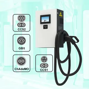 Hongjiali Commerciële Ocpp Compatibel Ccs1 Ccs2 Chademo Gbt 20kw 30 Kw Snelle Elektrische Auto Muur Gemonteerde Dc Lader