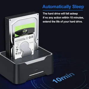 Multi Function 2 Bay HDD Dock Fit 2.5 And 3.5 Hard Drive SATA External Docking Station USB 3.0 Hard Drive Enclosure