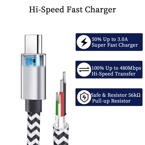 Cable USB Tipo C (1.8 m), Cable de Carga Rápida 3A con Trenzado de Nailon para Samsung Galaxy S9 S8 Note 9 Note 8 Galaxy Note 20 10 S21 S20 - Product Image 3
