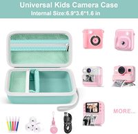 Étui de transport rigide en EVA, sac de rangement portable pour appareil photo numérique pour enfants avec poche en filet, organisateur de câbles USB