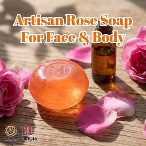Savon artisanal à la rose Milu, savon naturel fait à la main infusé d'huiles, savon blanchissant pour la peau, savon de bain pour <span class=keywords><strong>le</strong></span> nettoyage - Product Image 4